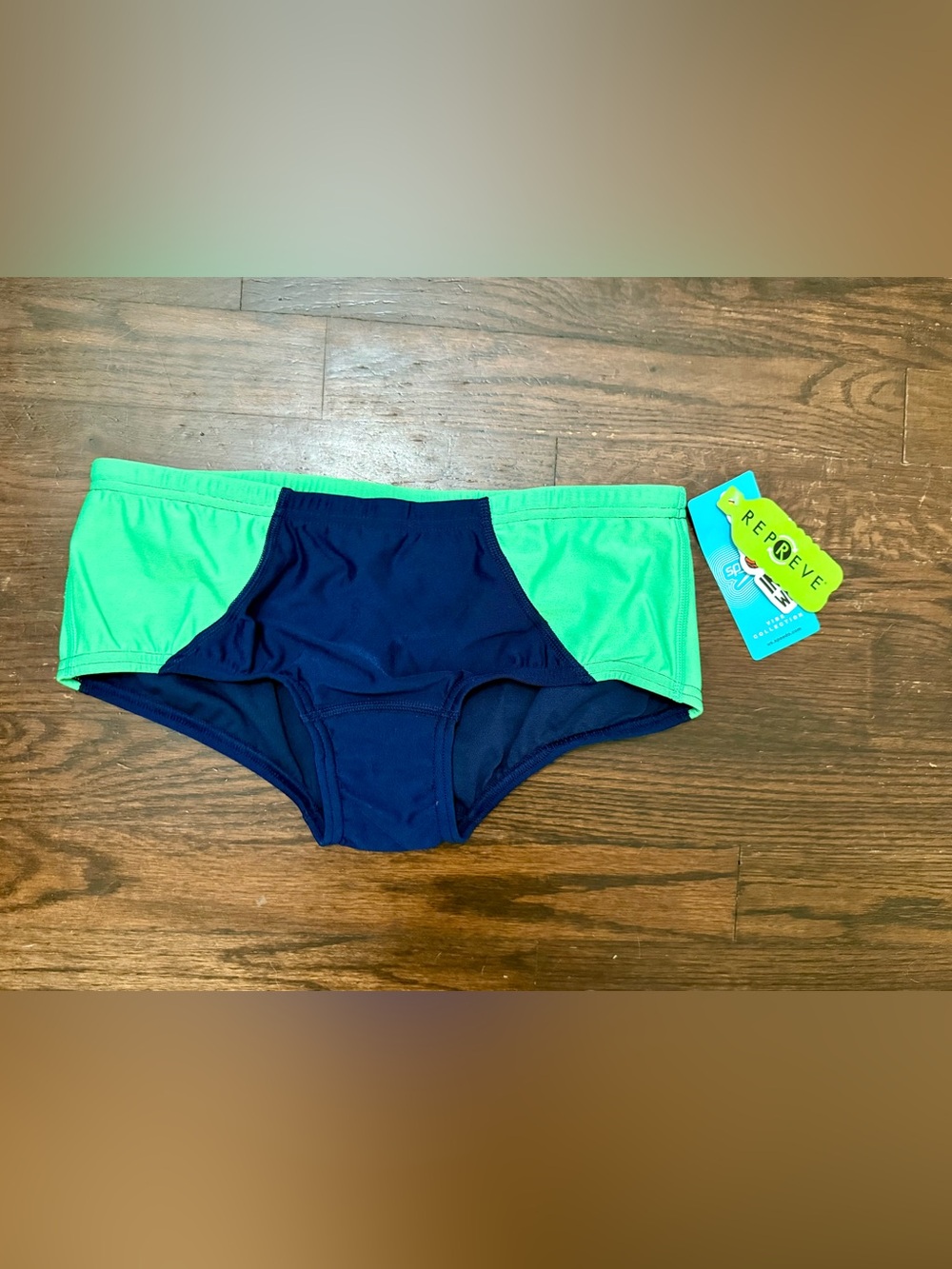 Speedo Navy and Neon Green Swim Briefs